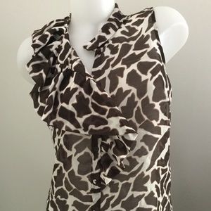 Ann Taylor LOFT Blouse Brown animal print Size M